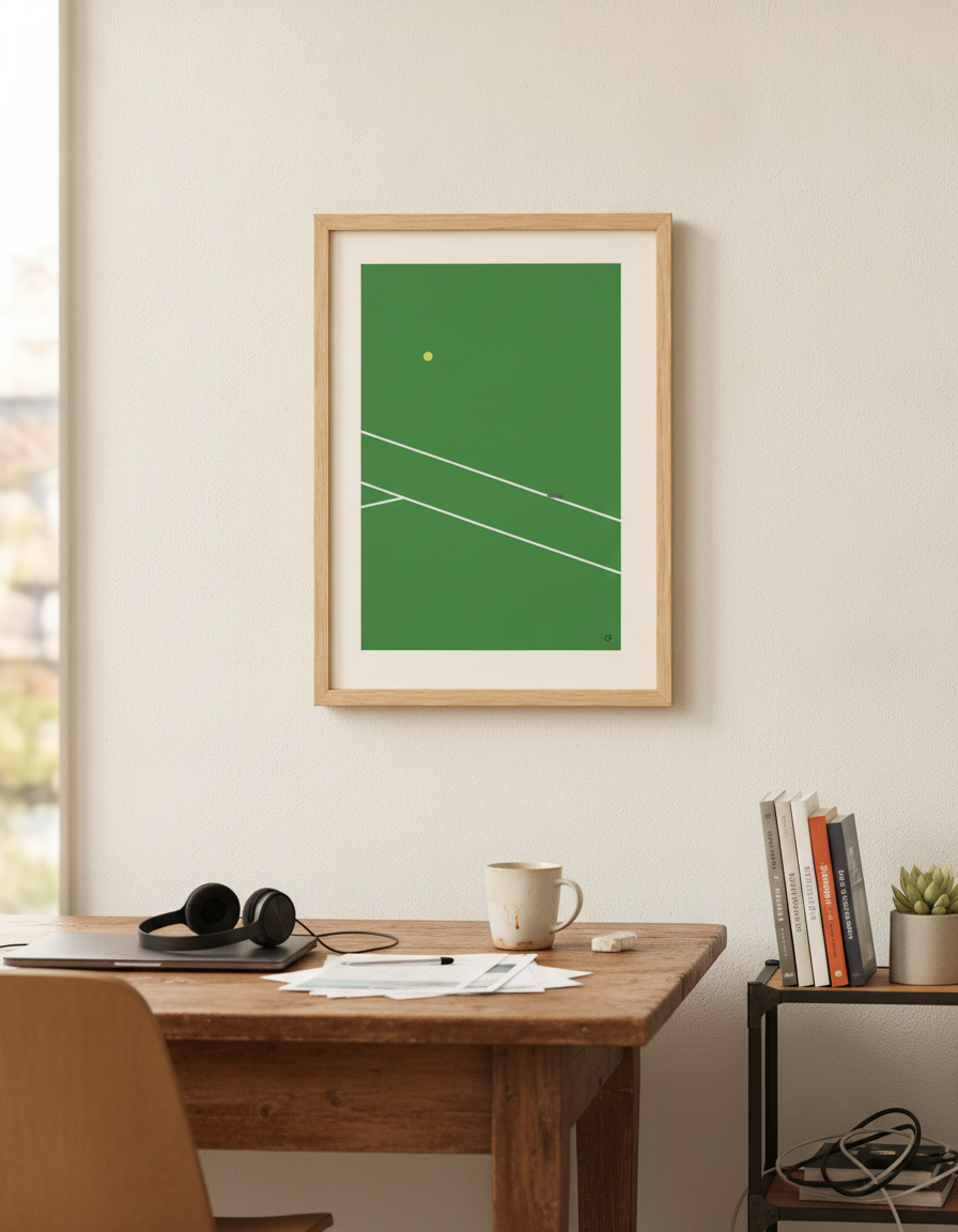 Final Call art print shown framed on the wall in a home office