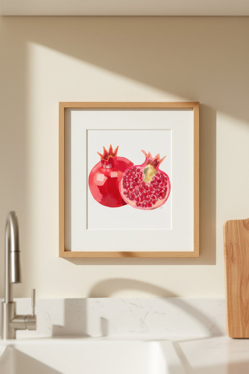 Digital print of pomegranates